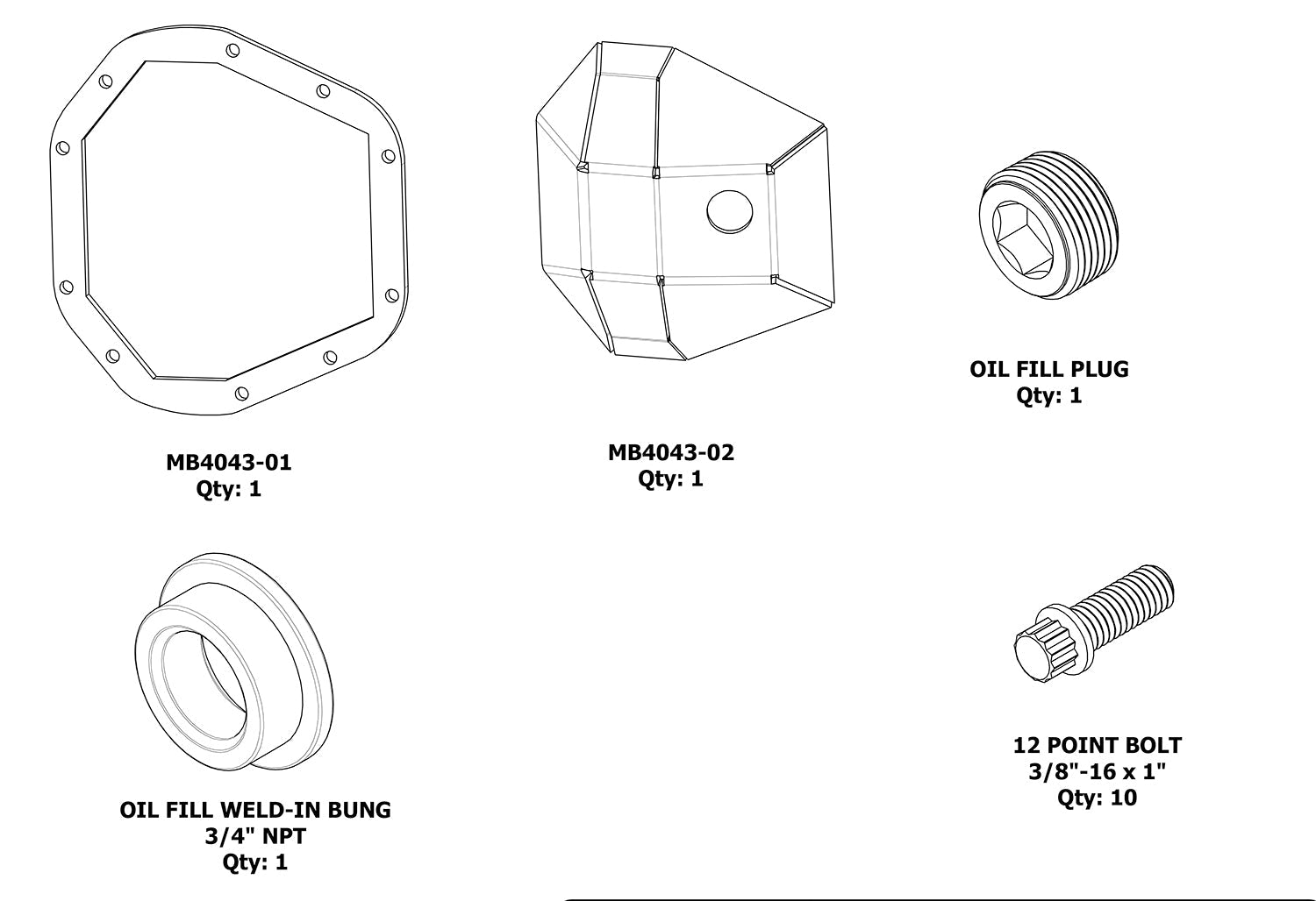 Tapa de diferencial DIY Dana 60 Super Duty