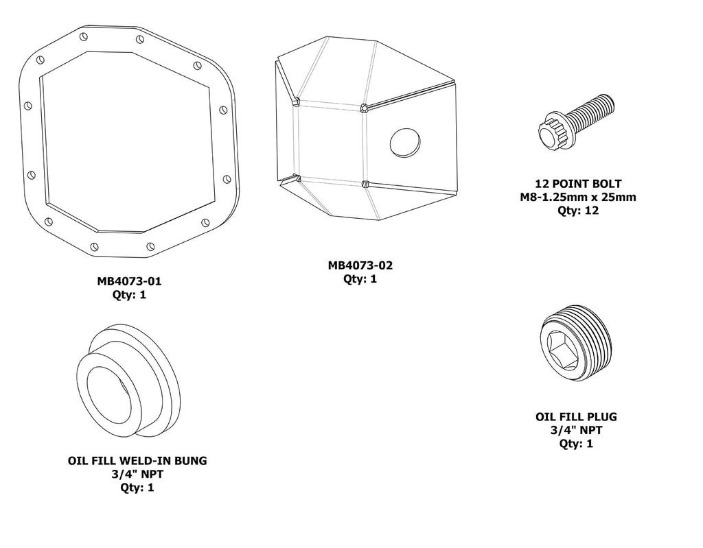 DIY Rubicon Rear DIFF Cover M220 for Jeep JL & JT