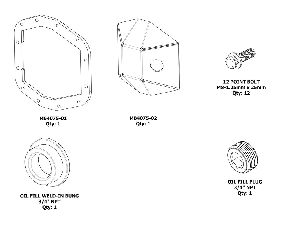Cubierta de diferencial delantero Rubicon M210 DIY para Jeep JL y JT