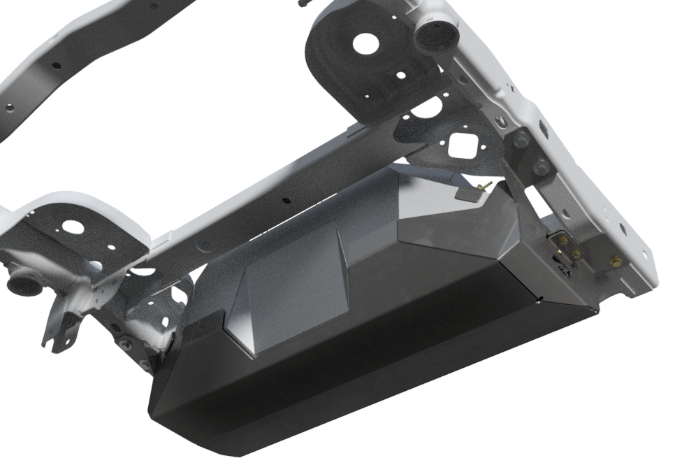 Depósito de combustible trasero Motobilt con placa protectora para chasis de fábrica Jeep Wrangler JK / JKU
