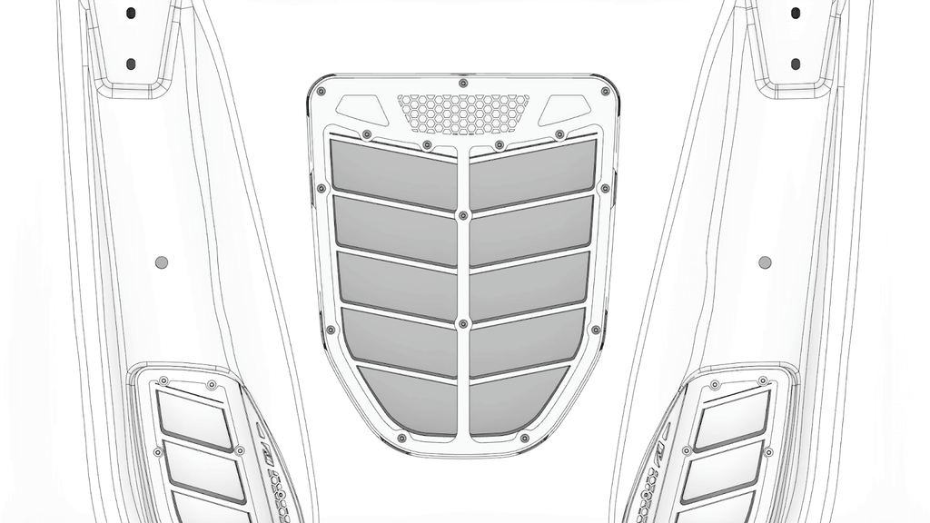 Motobilt rejilla central para cofre: compatible con el cofre JK de Rock Monster USA