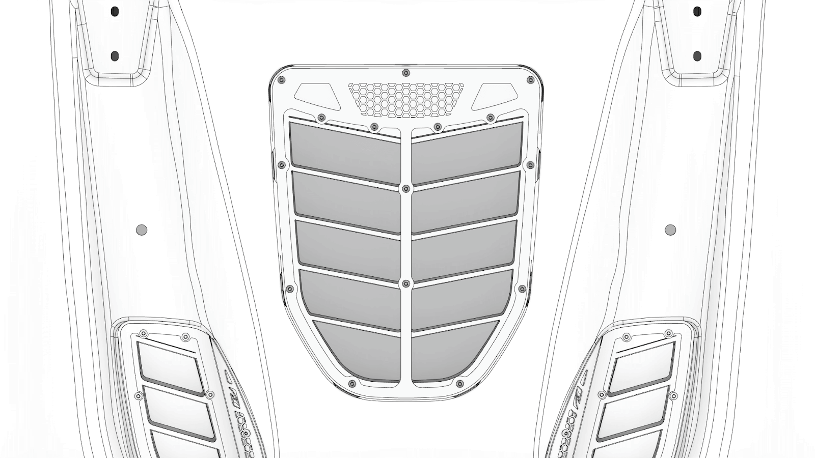 Motobilt rejilla central para cofre: compatible con el cofre JK de Rock Monster USA