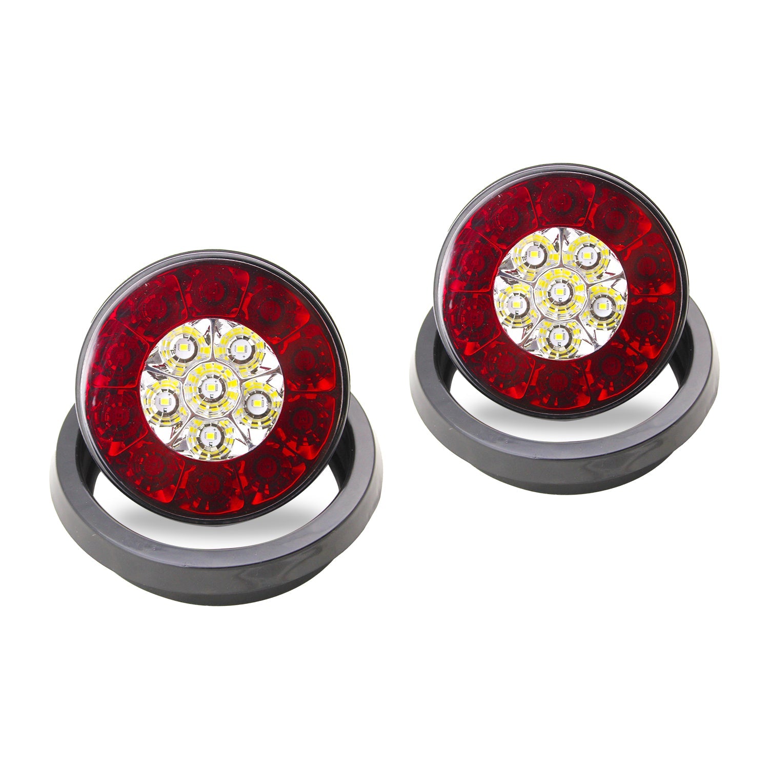 Luces traseras LED redondas multiusos de 4" con ojales de goma