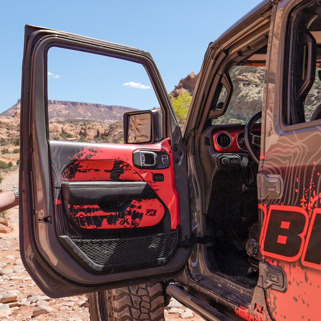 MotoSkinz - Gráficos Interiores de Puerta para Jeep JL - 2 Puertas
