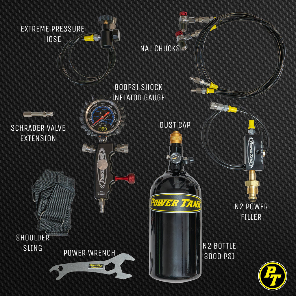 Power Tank ORI Shock Boss™ V2 - 800 psi Dual Fill Strut Inflator - Portable Nitrogen Shock Tuning Kit