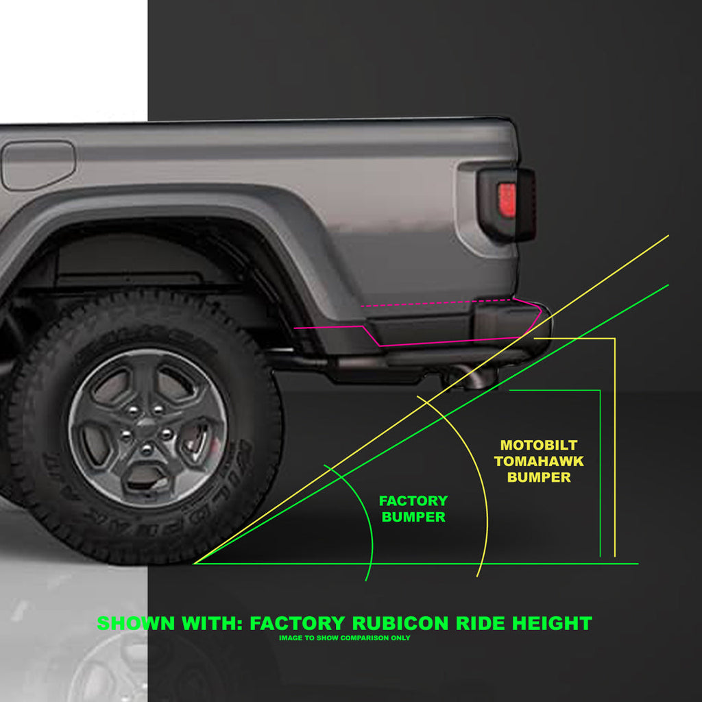 Parachoque trasero Tomahawk de alto despeje para Jeep JT