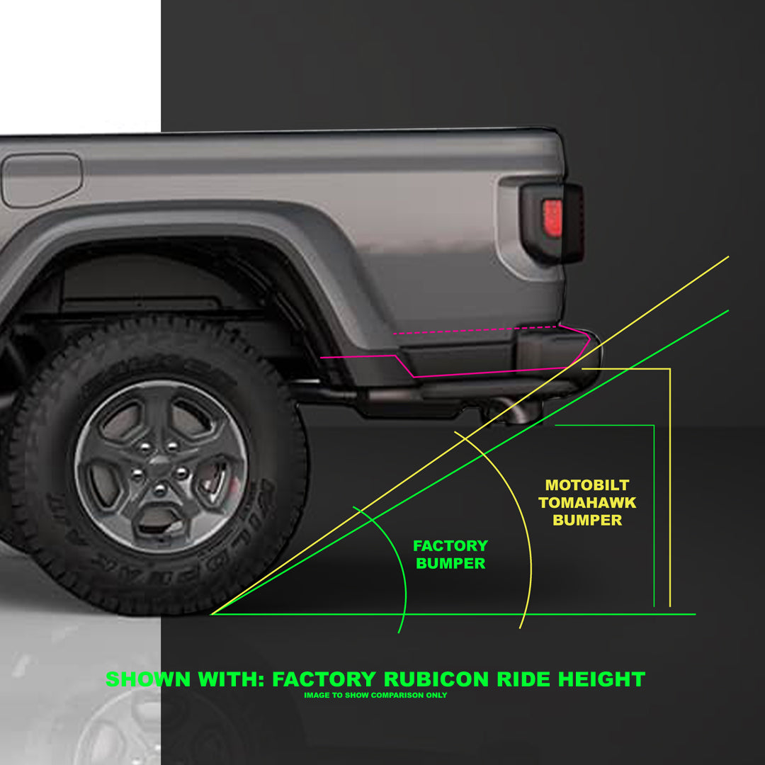 Parachoque trasero Tomahawk de alto despeje para Jeep JT