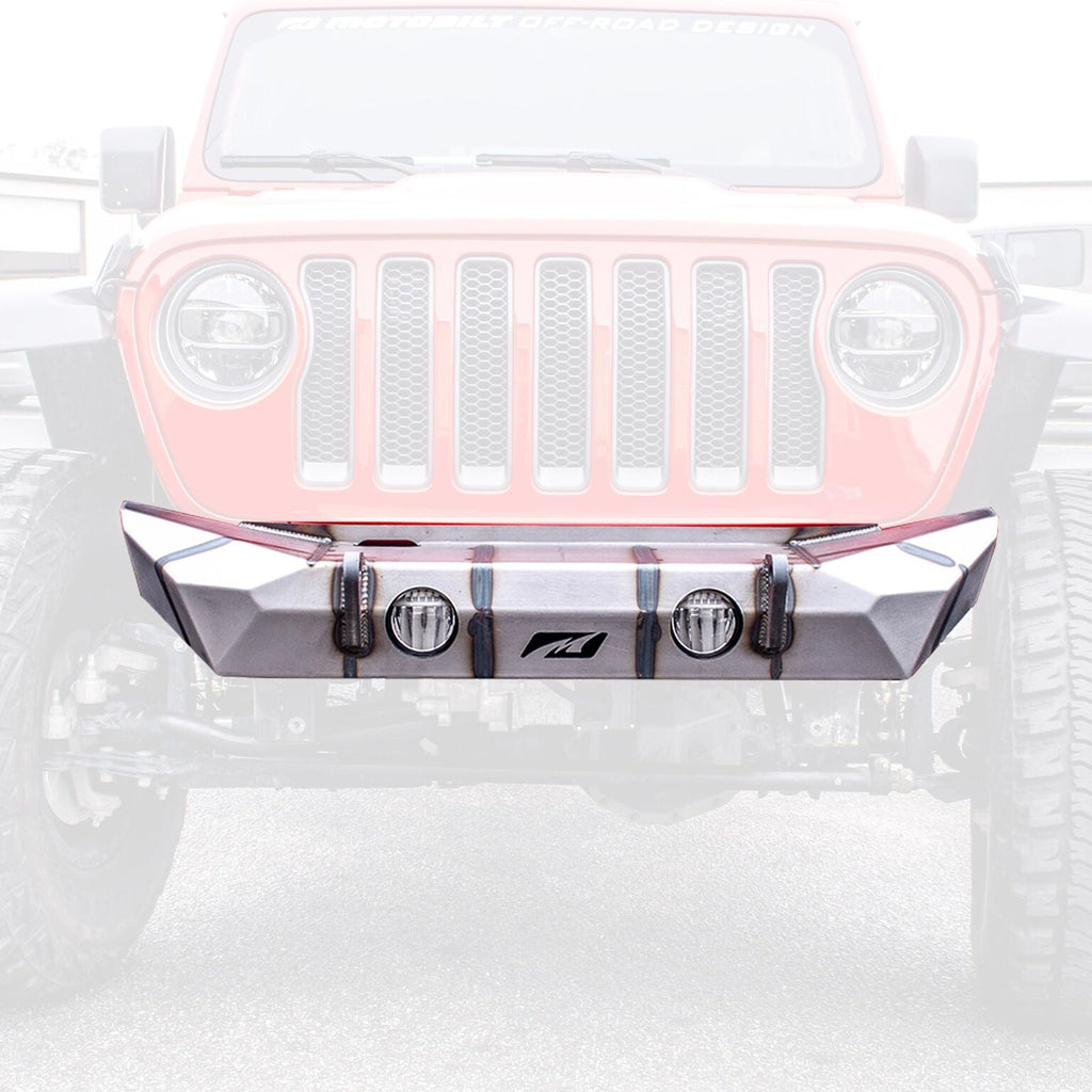 Motobilt Parachoques delantero Hammer para Jeep Wrangler JL / Gladiator JT con soporte para faros antiniebla