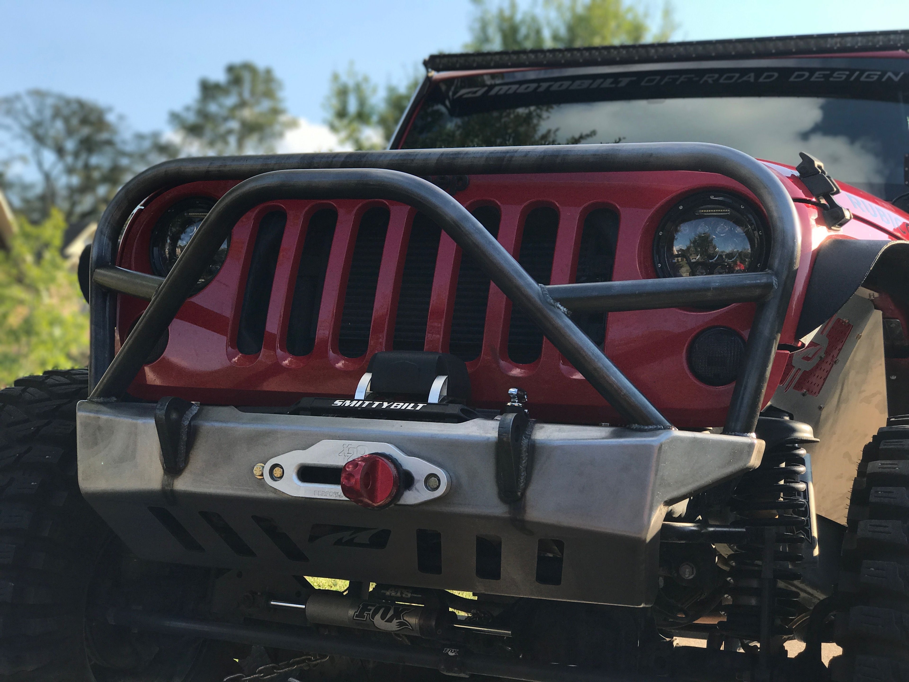 Motobilt Jeep Wrangler JK / JKU Crusher Front Bumper w/Grill Hoop and Stinger