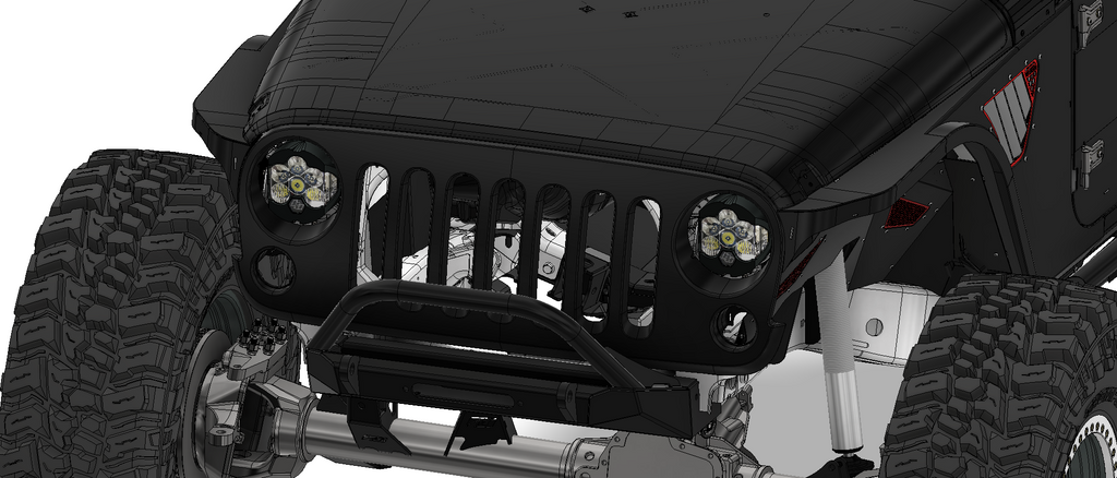 Headlight Bracket Kit for Baja Designs LP6 for Jeep JK