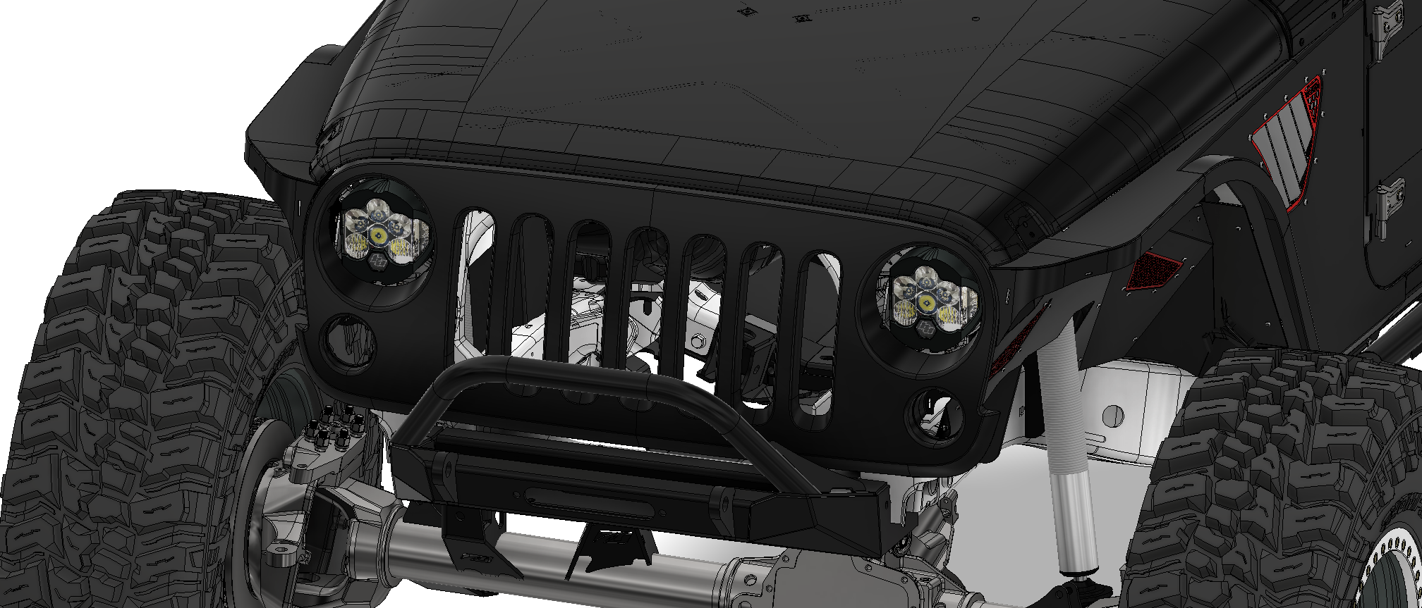 Headlight Bracket Kit for Baja Designs LP6 for Jeep JK