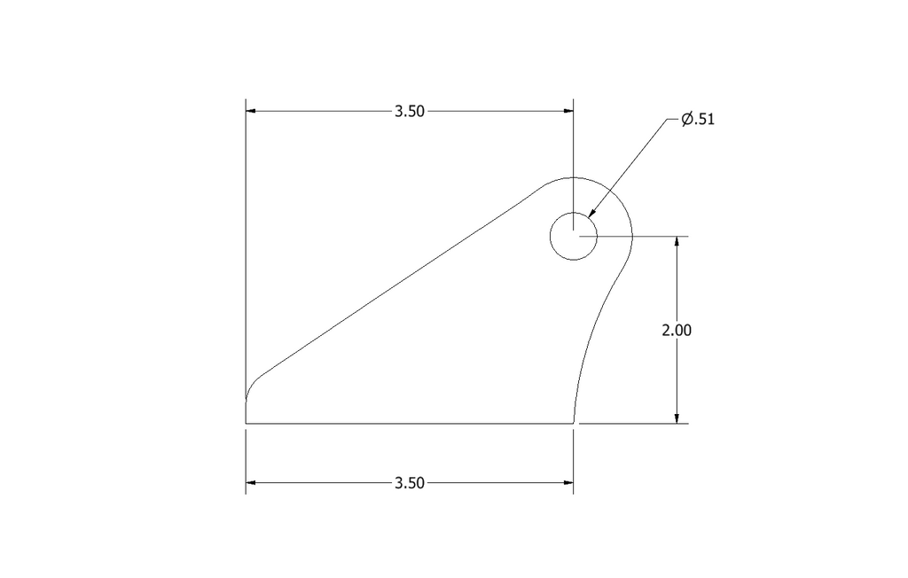 Flat Bottom Tall Offset Hole Coilover Tab
