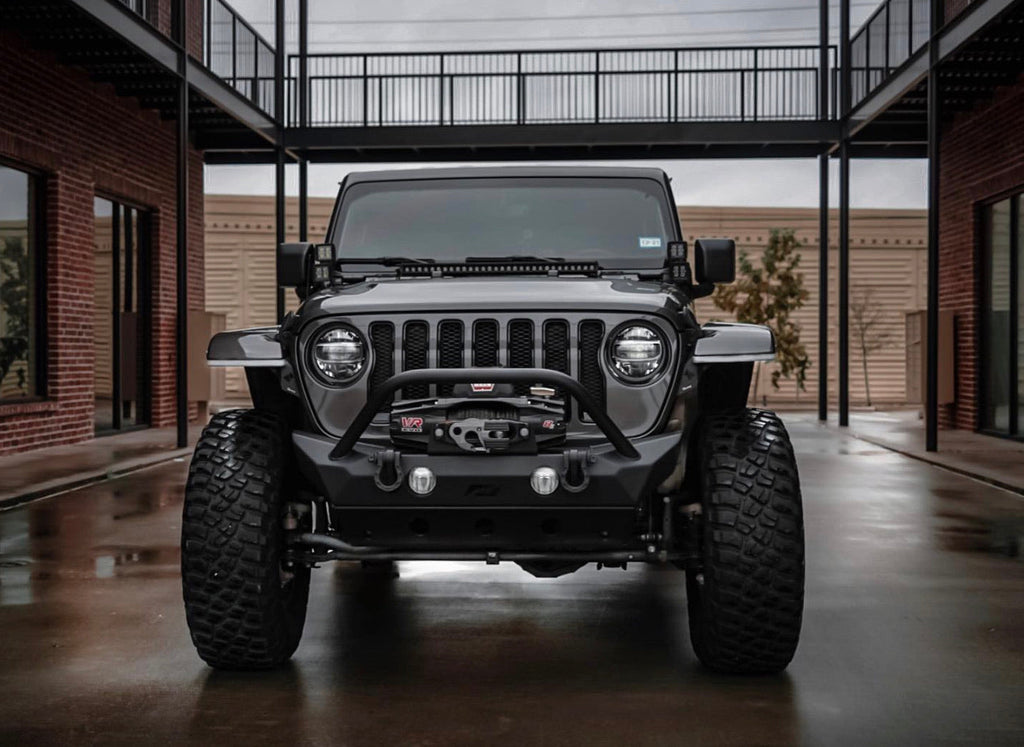 Motobilt Jeep Wrangler JL / Gladiator JT Hammer Front Bumper w/ Bull Bar, Fog Mounts & Skid Plate