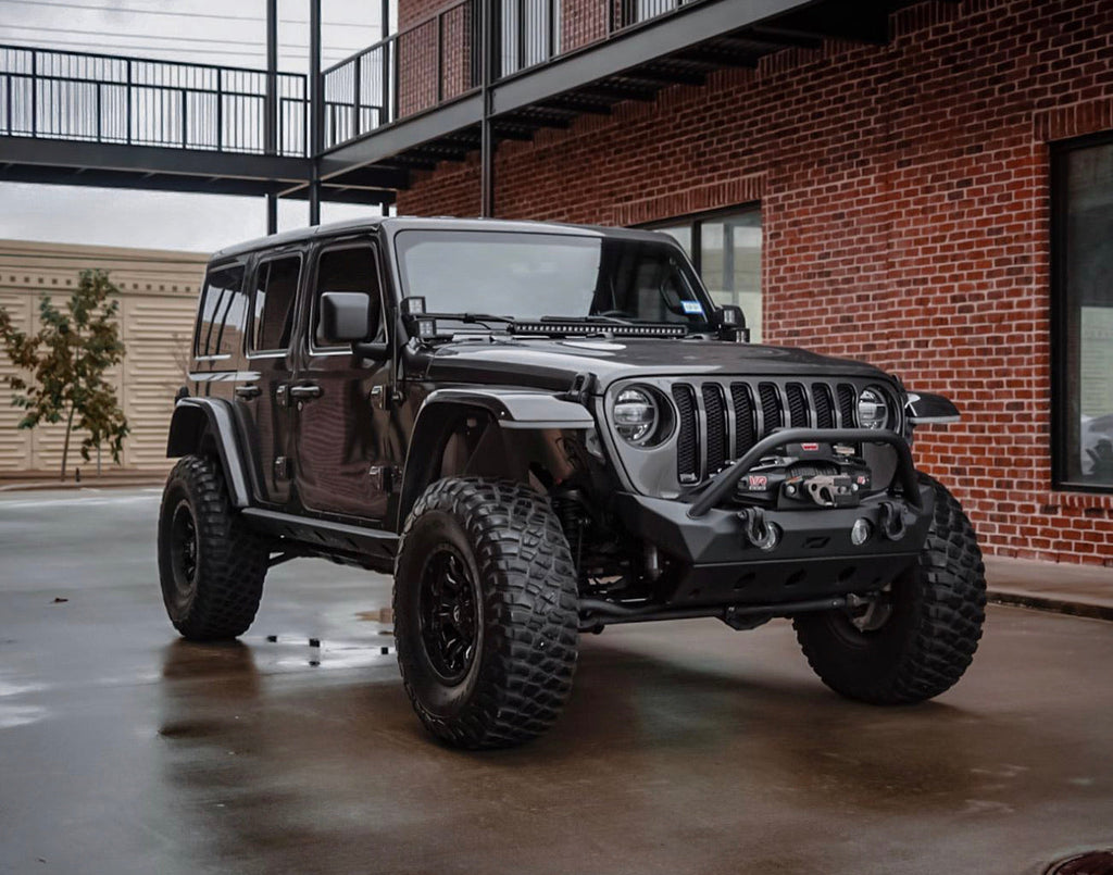 Motobilt Jeep Wrangler JL / Gladiator JT Hammer Front Bumper w/ Bull Bar, Fog Mounts & Skid Plate