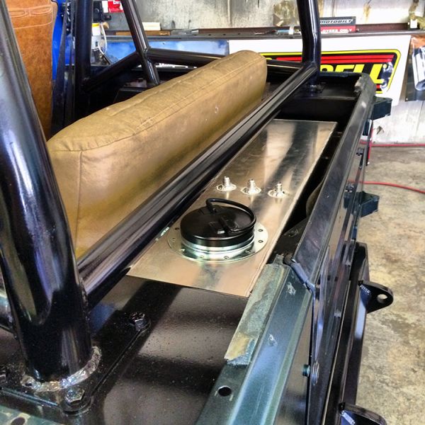 Tanque de combustible detrás del asiento con conexiones -AN y soporte para Jeep YJ