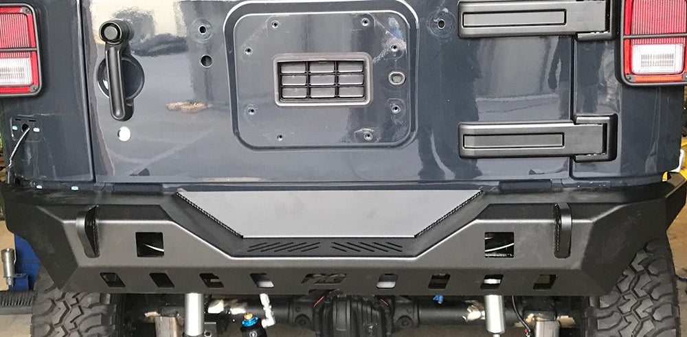Parachoques trasero Motobilt Jeep Wrangler JK / JKU Crusher con soportes para luces