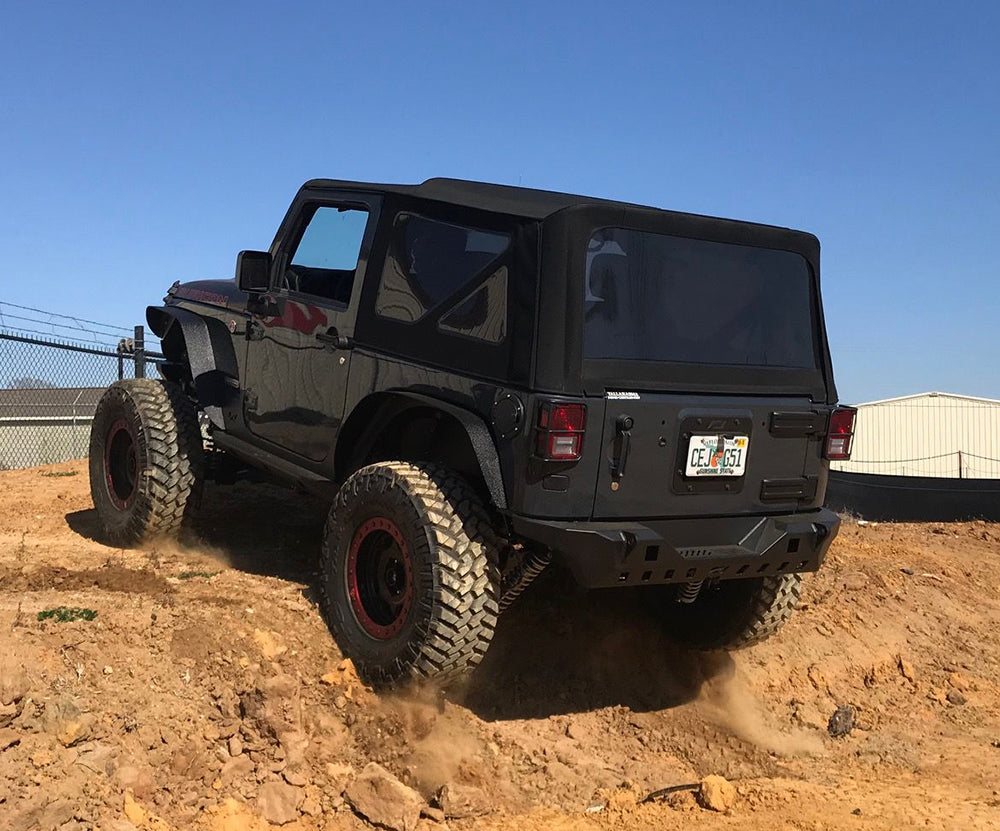 Parachoques trasero Motobilt Jeep Wrangler JK / JKU Crusher con soportes para luces
