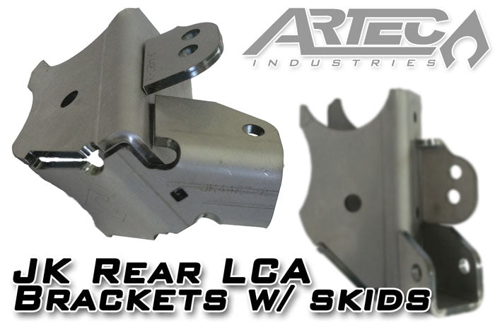 Soportes inferiores traseros del brazo de control (LCA) JK con patines de protección