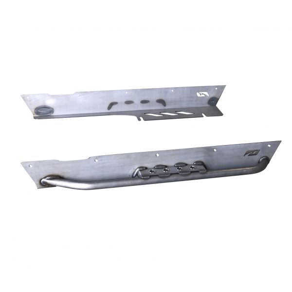 Protectores de balancines para Jeep TJ con estribo tubular y cantoneras recortadas tipo Comp/Stretch