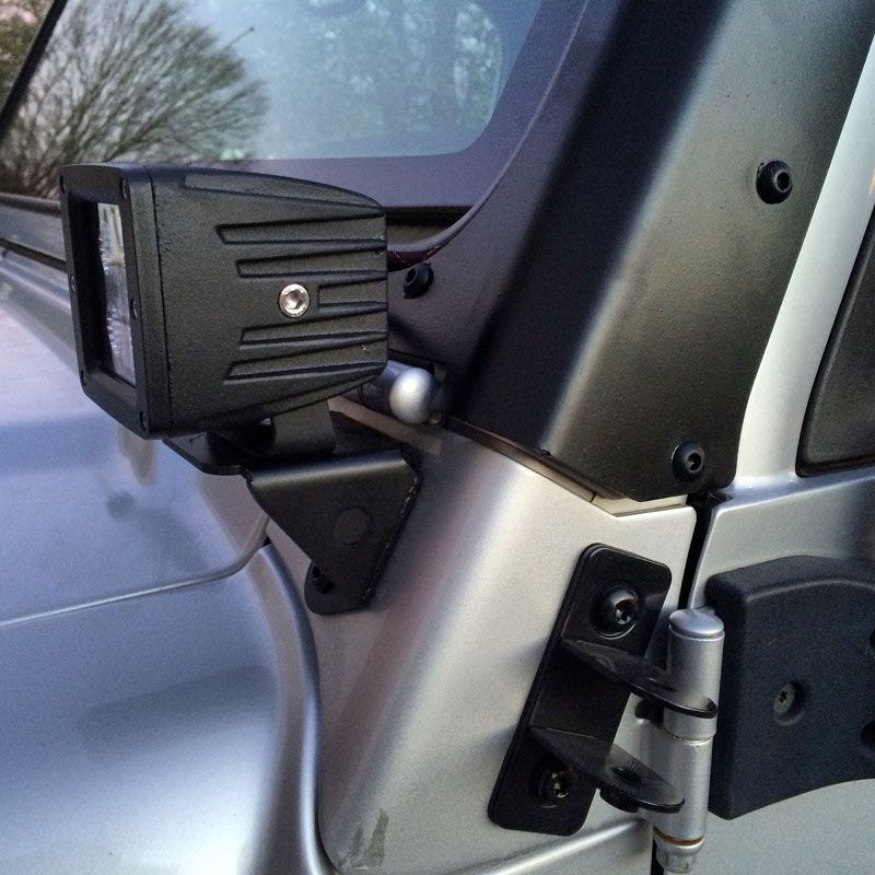 Soportes de montaje de luces LED de pilar A para Jeep TJ/LJ