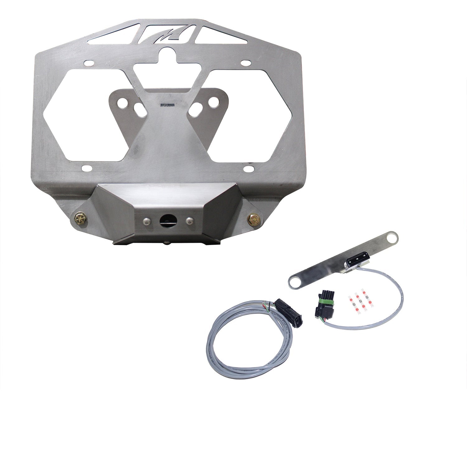 Kit de reubicación de matrícula de repuesto con soporte para cámara y luz de matrícula para Jeep JL
