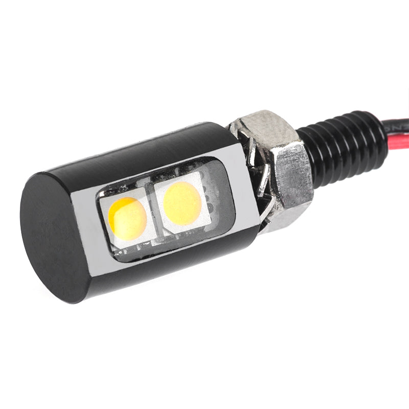 Perno LED en miniatura para matrícula - Montaje tipo espárrago - Blanco frío con carcasa negra (1 luz)