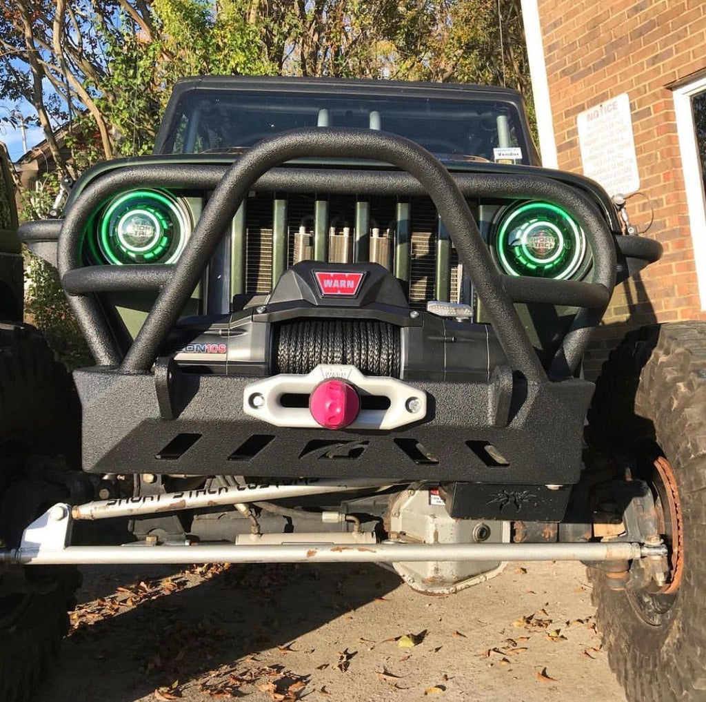 Motobilt Jeep Wrangler YJ / TJ / LJ Crusher Front Bumper w/ Grill Hoop & Stinger
